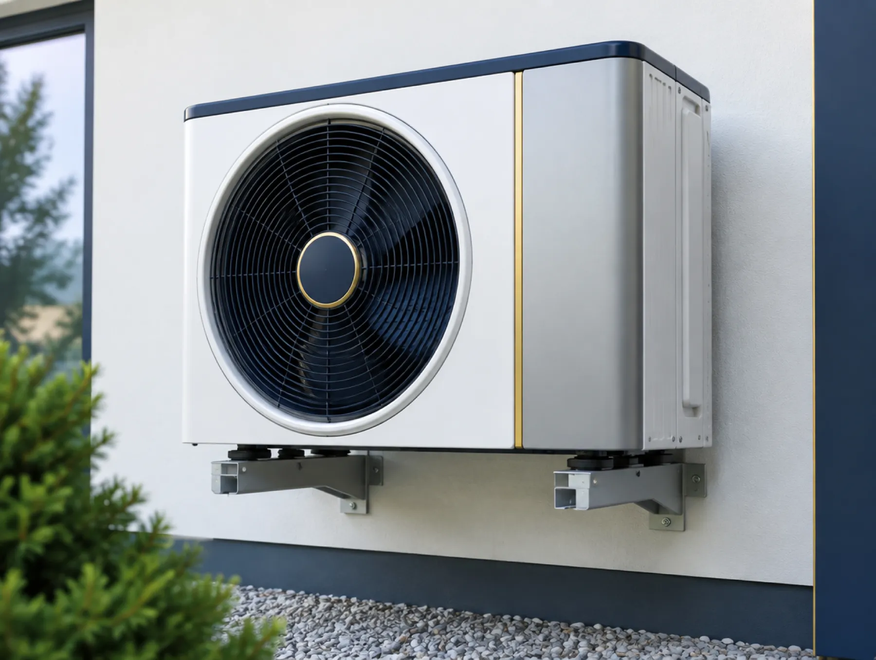 Moderne Viessmann-Wärmepumpe an der Hauswand